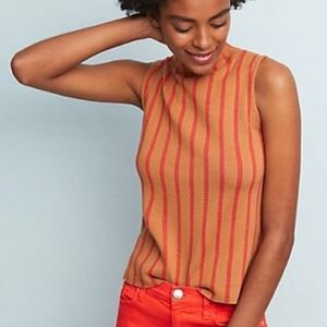 Anthropologie MOTH Sleeveless Knit Stripe Sweater Top Medium